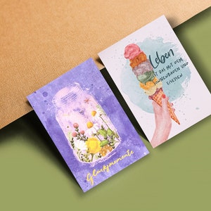 Postkarten "Lebensglück" 2er Set | Dankbarkeits Karten | Postkartenset Achtsamkeit | Postkarten Glück | Affirmationskarten für Erwachsene