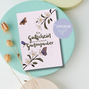 Gutschein Garten | Geldgeschenk Gartenliebhaber | Saatpapier Karte Garten | einpflanzbare Karte Gärtner | Garten Geschenk | Wildblumensamen