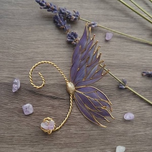 Forest fairy ear cuff, elf ears. Magic jewelry, butterfly wing ear cuff