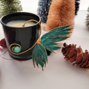 Christmas forest fairy ear cuff, elf ears. Holiday magic jewelry, butterfly wing ear cuff. Elven garden jewelry.