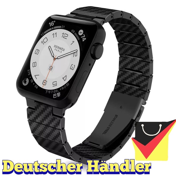 Carbon Faser Armband für Apple Watch Series 1 l 2 I 3 I 4 I 5 I 6 I 7 l SE strap watch band uhr