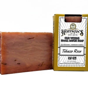 Hoffman's Shave Bar Tobacco Rose Small Batch Bar Soap 3.7oz Cold Processed