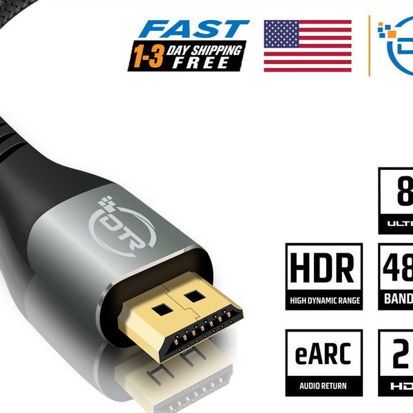 8K HDMI Cable • 6 Feet • Latest HDMI 2.1 Technology