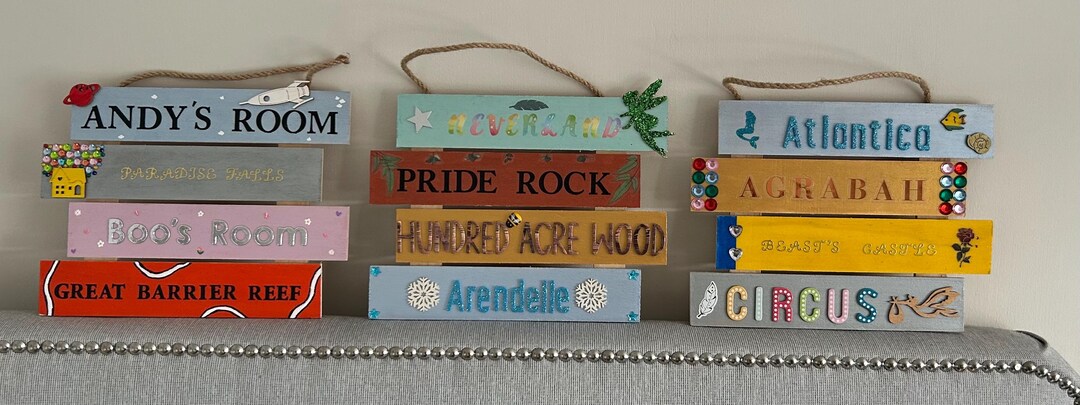 Disney & Disney Pixar Locations Signpost Wall Art - Etsy UK