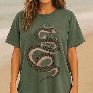The Snake Will Always Bite Back Graphic Shirt, Vintage Snake Distressed Oversized Graphic Tee, Comfort Colors Tshirt, Boho Style Snake Shirt
