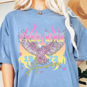 Free Bird 1972 America Oversized Vintage T-Shirt, Comfort Colors Tee, Retro America Tshirt, Vintage 1972 Shirt, 4th Of July Shirt, USA Shirt