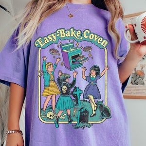 Easy Bake Coven 90s Horror Movie Fan Oversized Vintage T Shirt, Halloween Tee, Comfort Colors Tee, Plus Size Halloween Tee, Witchy Vibes Tee