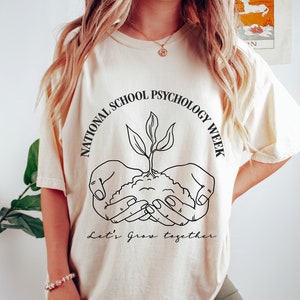 National School Psychology Week Teacher Vintage T Shirt, Lets Grow Together Shirt, Comfort Colors Tshirt, Thank You For Helping Me Grow