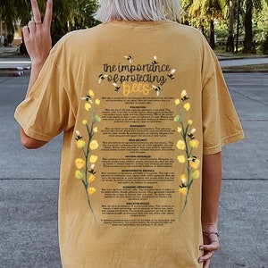 The Importance Of Protecting Bees Aesthetic Cottagecore Shirt, Comfort Colors Cottagecore Shirt, Save The Planet Wildlife Oversized T-Shirt