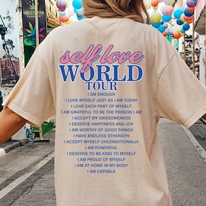 Self Love World Tour Oversized Vintage Shirt, Self Love Shirt, Comfort Colors Tee, Self Love Affirmation Shirt, Self Love Club Oversized Tee