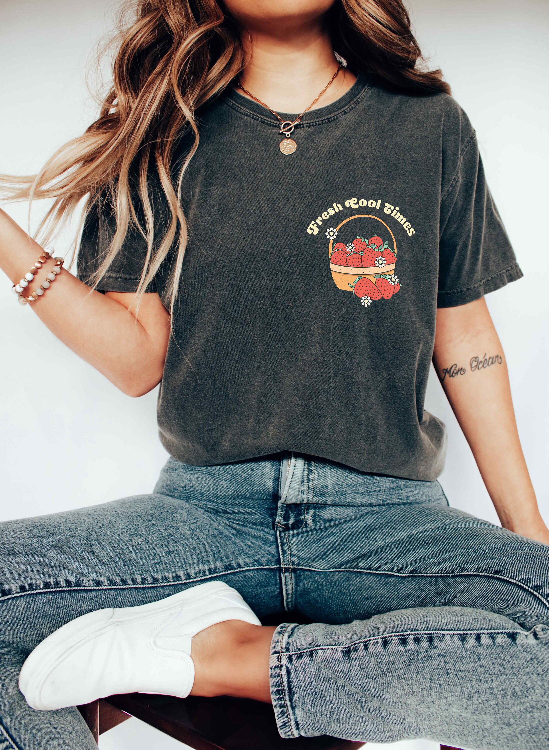 tシャツ FRESH CHERRIES WIDE S/S TEE レディース Cherries Baby Tee– Sunday Violets
