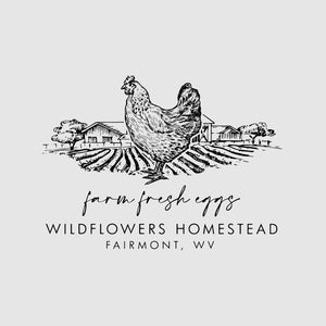 Farm Fresh Eggs Stamp | Egg Carton Label Stamp | Custom Egg Carton Stamp | 4 x 6.5 cm | Rubber Stamp or Self Inking Stamp | Design: STB015