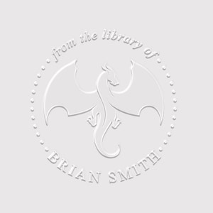 Dragon Book Embosser Personalized | Library Embosser Stamp | Rubber Stamp, Self Inking Stamp or Embosser | Made in Australia | SKU: STL052