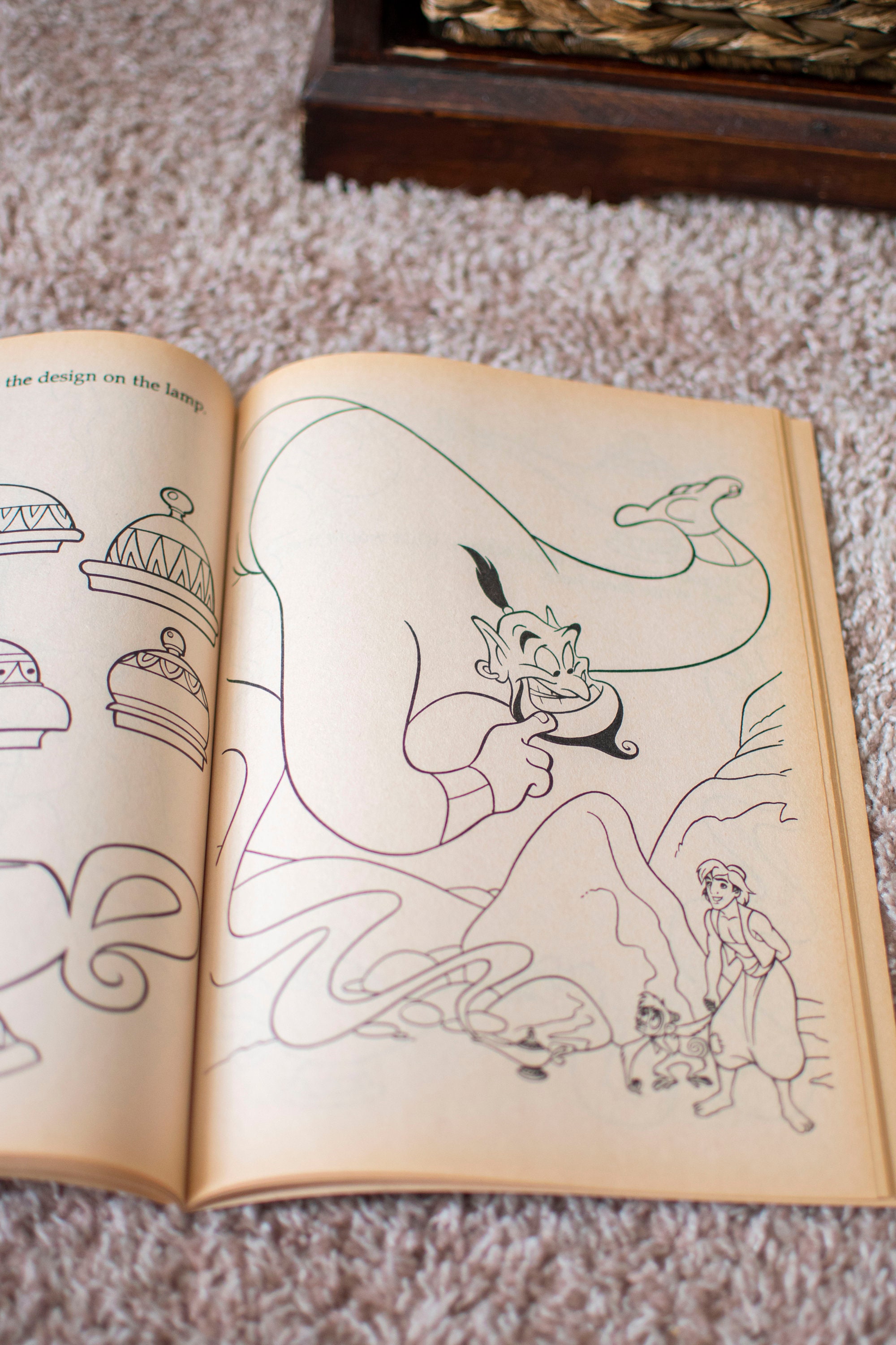 Disney's Aladdin Vintage Golden Books A Big Coloring Book Etsy