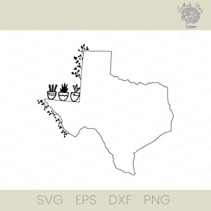 Texas succulent SVG -  Texas State Clipart - Tx Png - Texas cut File - I Love Texas - Succulent Cut Files