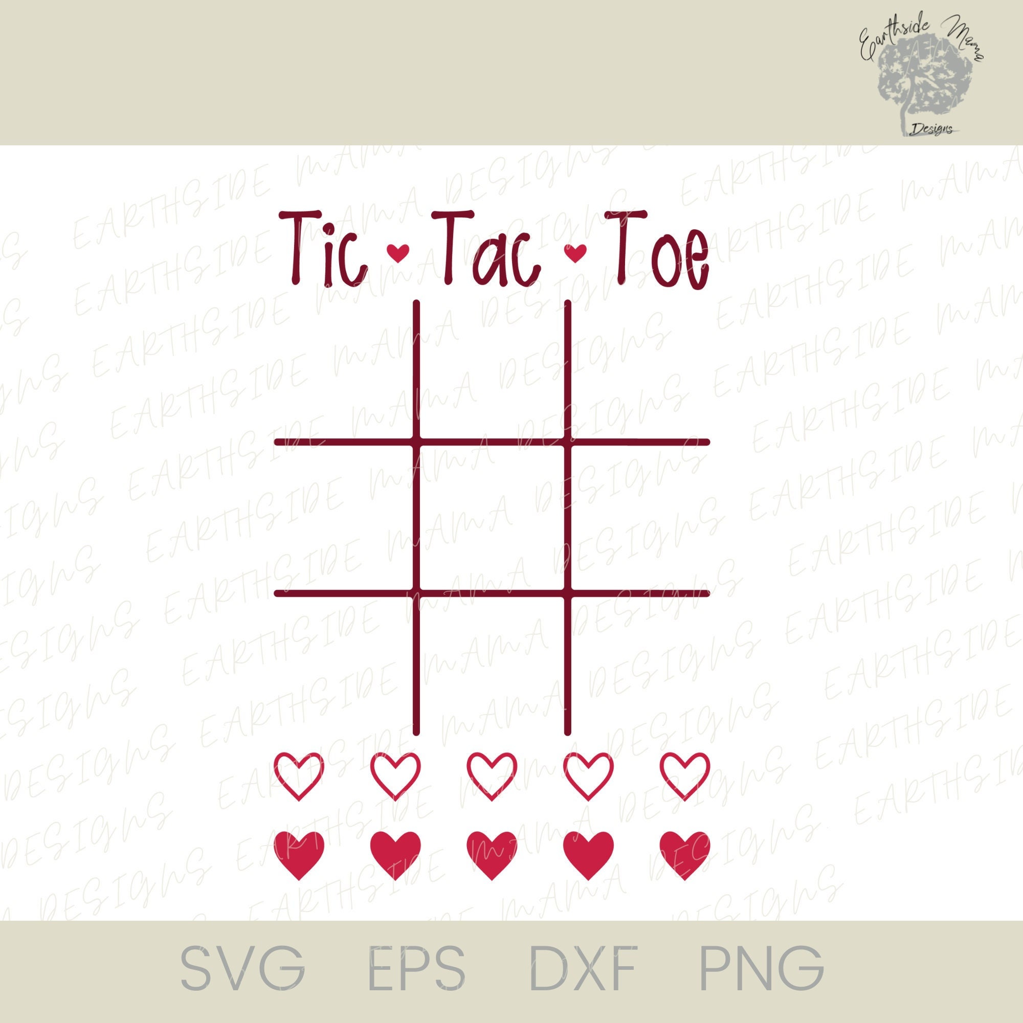 Valentines Tic Tac Toe SVG - Heart Game Design - Vday Heart Tictac Toe ...