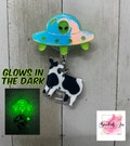 UFO Cow Abduction badge reel, Glow in the dark, Alien spaceship badge reel, Space badge reel, Cow Abduction badge reel, Gifts for Nurses