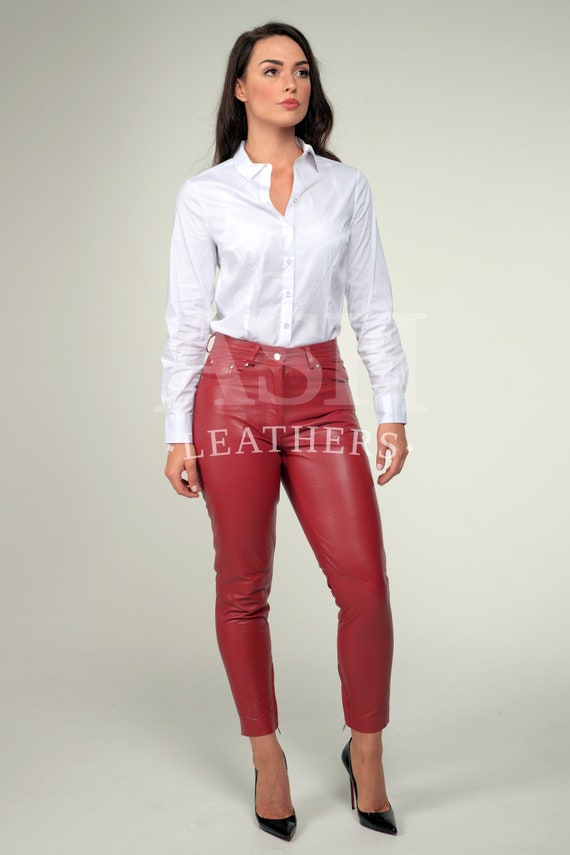 Faux Leather Kick Flare Trousers  SOSANDAR  MS