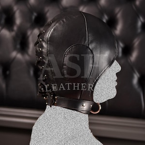 Cagoule BDSM en Cuir Véritable Souple | Masque de Bondage en Cuir Haut de Gamme (Réservé aux Adultes)