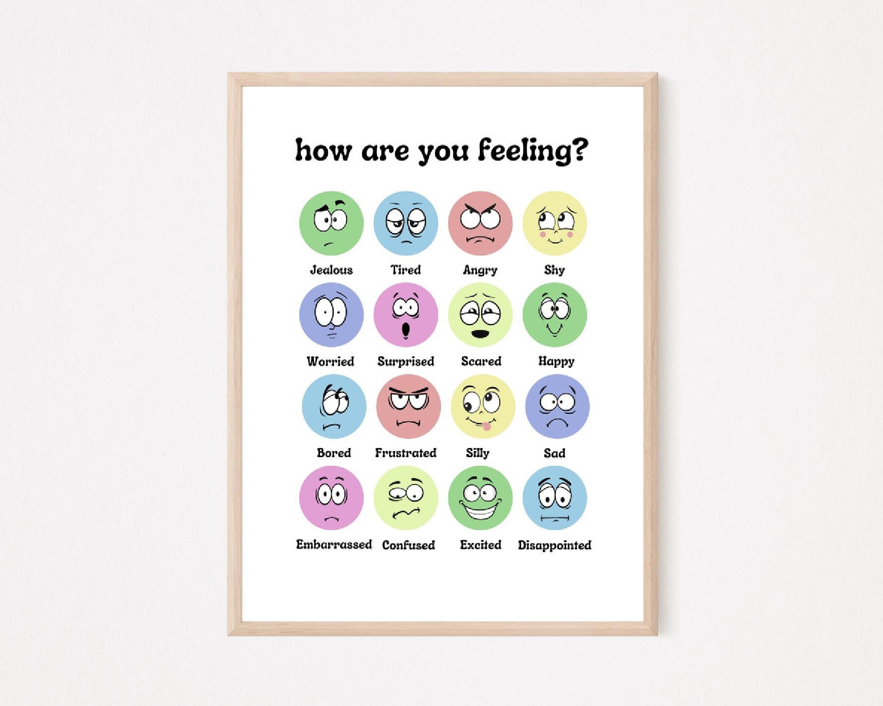 Feelings Poster Classroom Decor Feelings Chart Poster My - Etsy