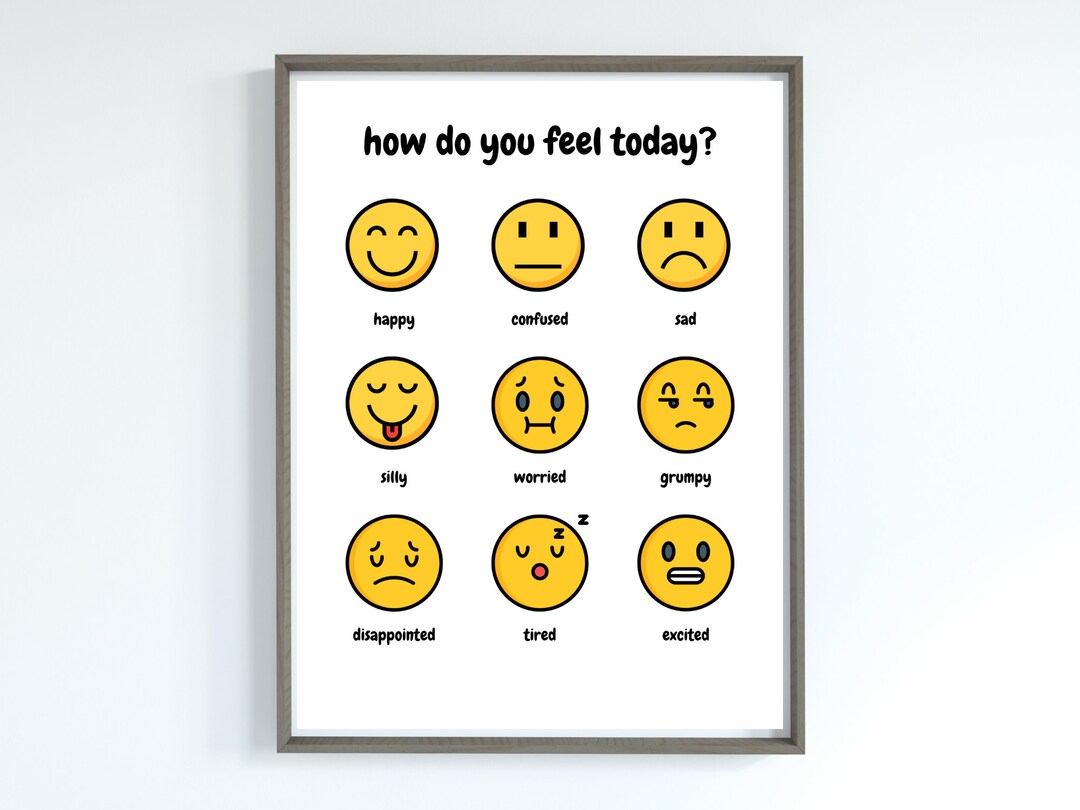 Feelings Poster Emotions Chart Classroom Decor Homeschool - Etsy