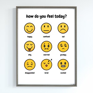 Feelings Poster, Emotions Chart, Classroom Decor, Homeschool Decor, Feelings Print, Playroom Wall Art, Classroom Art, Mental Health