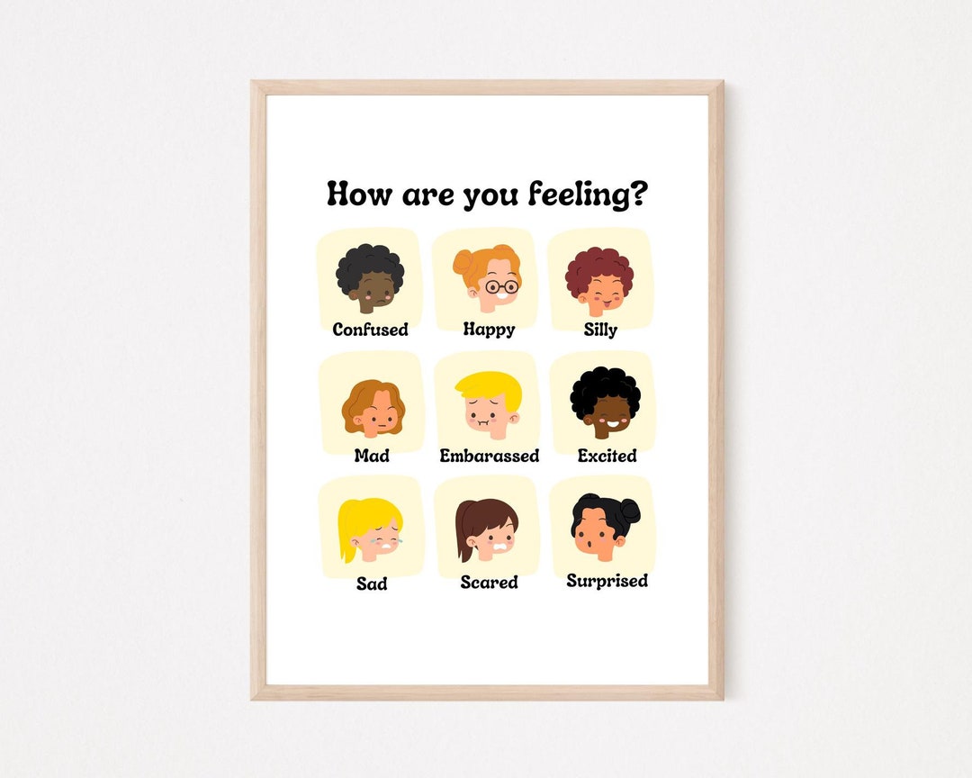 Feelings Poster, Emotions Chart, Classroom Decor, Montessori Homeschool ...