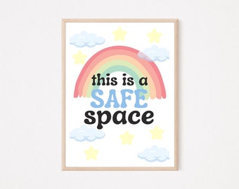 uoyien Poster per la salute mentale in classe, affermazioni per bambini, poster per la salute mentale, poster di psicologia, educazione speciale, calma, angolo, arte da parete, per ufficio, terapia
