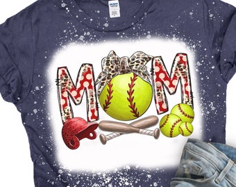 Softball Mom Bleached Shirt, Softball Mama t-shirt, Softball Mom Tee, Bleached shirt, Sports mom, Softball Season Shirt, Softball Mom Shirt