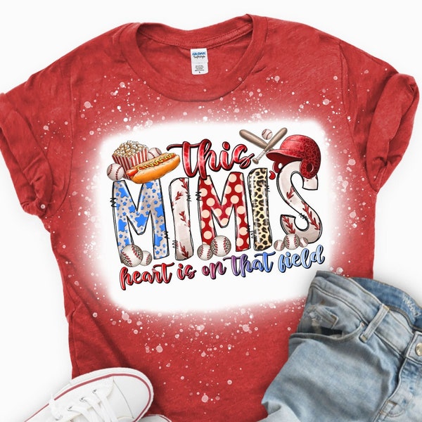 baseball mimi bleached tshirt, baseball mimi life tee, sports mom shirt, cute baseball shirt, baseball mimi t shirt, gift for mimi grandma