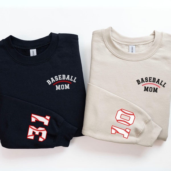 Custom baseball number Sweatshirt, Personalized baseball hoodie, gift for Baseball Mom Crewneck, Baseball Sweatshirt, Baseball Team Mom gift