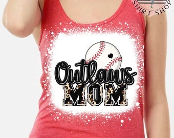 outlaws baseball Mom bleach tank top, outlaws team mom tank top, team mom tank top women, game day mom tank, team mom tank little league