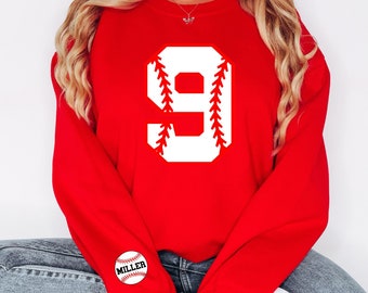 Custom baseball number and name Sweatshirt, Personalized baseball hoodie, gift for Baseball Mom Grandma Girlfriend Crewneck, Baseball Team