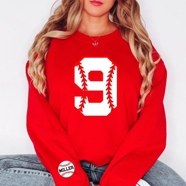 Custom baseball number and name Sweatshirt, Personalized baseball hoodie, gift for Baseball Mom Grandma Girlfriend Crewneck, Baseball Team