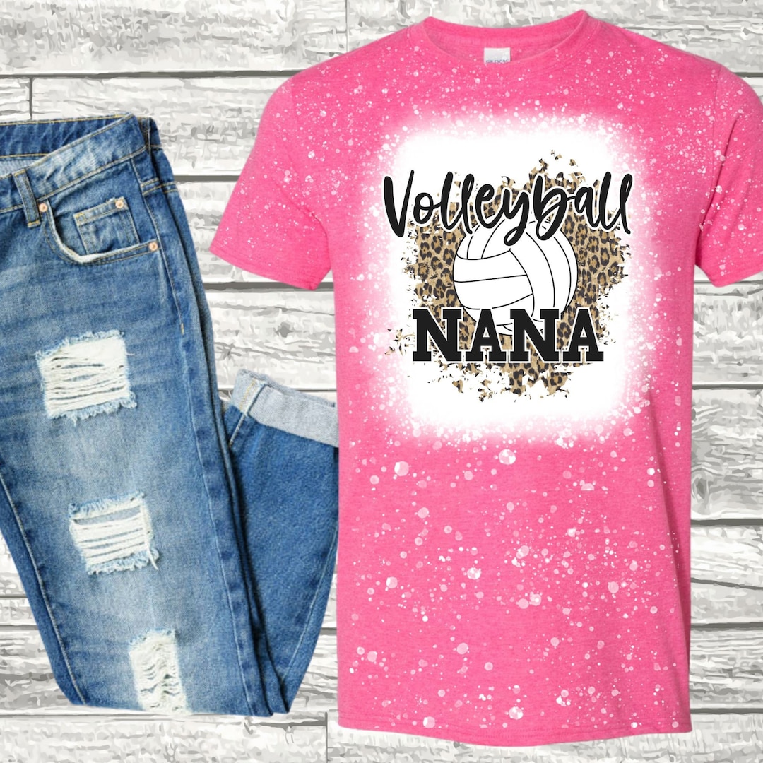 Volleyball Nana Shirt Bleach Leopard Cheetah Volleyball Etsy