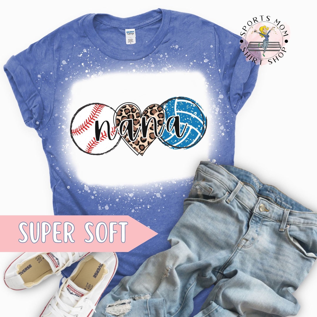 Baseball and Volleyball Nana Tee, Nana of Both, Baseball Nana Shirt