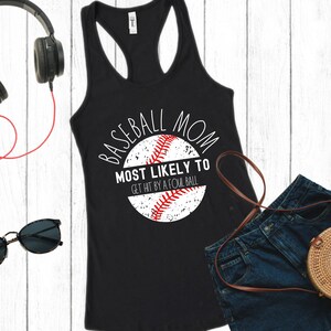 Funny Baseball Mom T-Shirt - Women's Short Sleeve Graphic Tee, Casual Cotton Blend Top