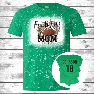 Personalized Football Mom Leopard Bleach Shirt, Custom Football Mom ...