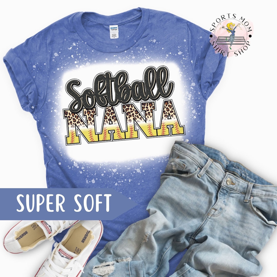 Softball Nana Bleached Shirt, Softball Nana Tshirt, Softball Nana Tee
