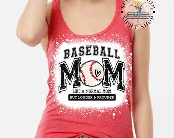 Débardeur blanchi pour maman de baseball, débardeur pour maman de baseball, chemise maman de sport de baseball, débardeur effet vieilli décoloré pour maman de baseball, débardeur maman sport