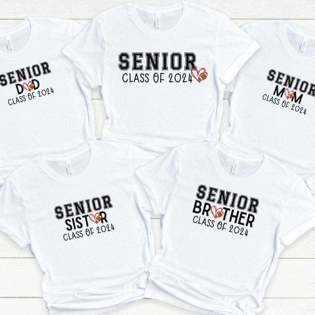 Class of 2024 Family Graduation Shirts, Football Senior Mom 2024 Shirt