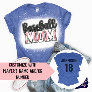 baseball mom shirt, bleached tshirt, cute baseball shirt, sports mom shirt, senior baseball mom life, personalized baseball mom tee