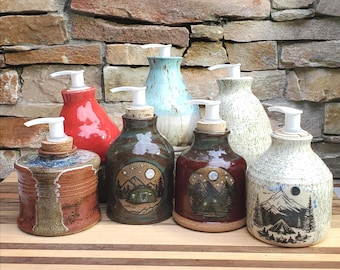 Hand Thrown Pottery Soap Dispenser