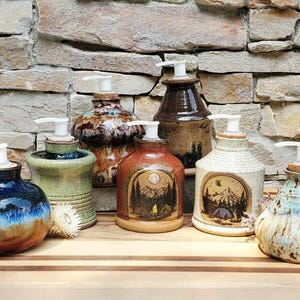 Hand Thrown Pottery Soap Dispenser
