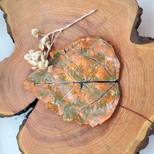 Leaf Ceramic Spoon Rests, Handmade Nature Pottery