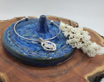 Ceramic Ring Holder, Handmade Pottery Dish, Trinket Holder