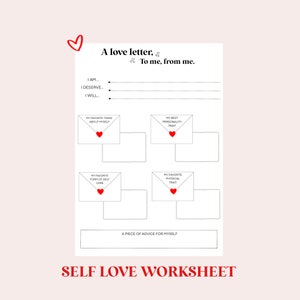 Planilha de amor próprio, amor próprio, afirmações, motivos pelos quais me amo, auto-apreciação, programação diária, lista de tarefas, carta de amor
