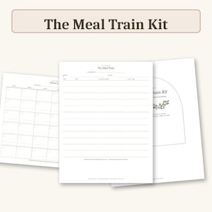 Kit stampabile per l'organizzazione dei pasti / Calendario PDF compilabile con foglio di iscrizione per i pasti del neonato / Regalo per la pianificazione dei pasti post-parto / Etichette per il portico / Formato A4