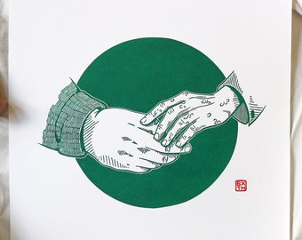 Jonmartin TMA lino block print - 29.7x29.7 cm (11.5"x11.5") - The Magnus Archives - Hand printed