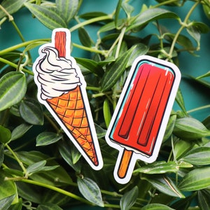 Aziracrow Ice Cream Sticker Set - Glossy vinyl stickers - 7.9x2 cm/7x3.5 cm - Ineffable Husbands